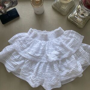 Aerie White Tiered Skater Skirt